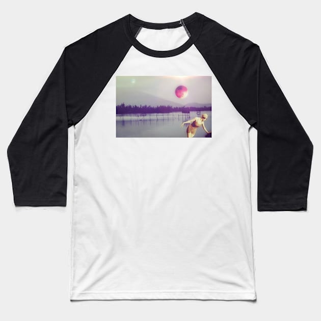 Bathing under Mars by MontagealaBira Baseball T-Shirt by montagealabira